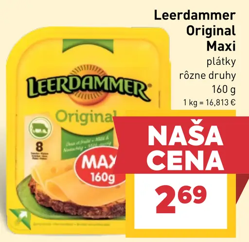 Leerdammer originál maxi plátky