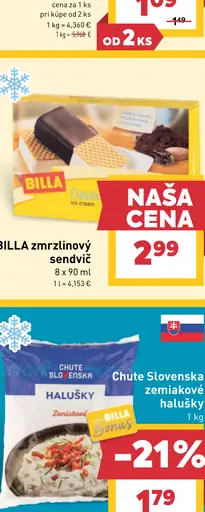 Chute Slovenska zemiakové halušky mrazené