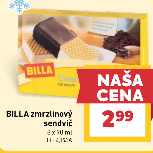 BILLA zmrzlinový sendvič
