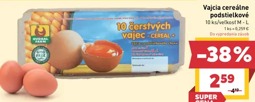 Vajcia cereálne podstielkové