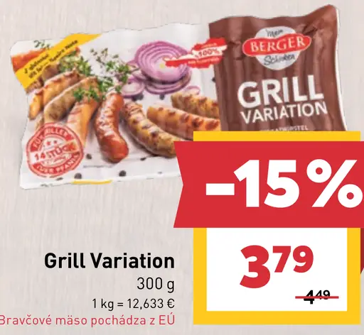 Berger Grill Variation bravčová klobása mix na gril