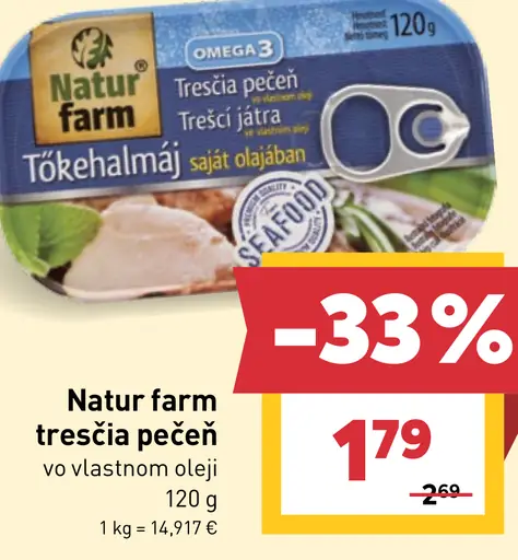 Natur farm tresčia pečeň vo vlastnom oleji
