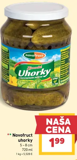 Novofruct uhorky v kvasnom náleve