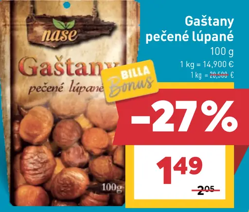 Nuse Gaštany pečené lúpané