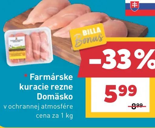 Farmárske kuracie rezne Domašov v ochrannej atmosfére