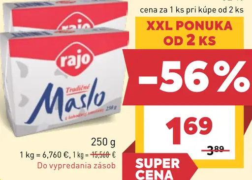 Rajo Tradičné maslo 82 %