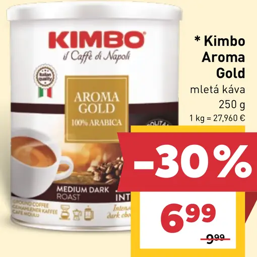Kimbo Aroma Gold mletá káva