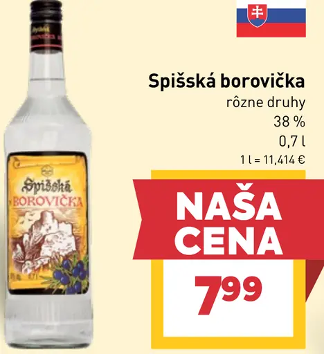 Spišská borovička destilát rôzne druhy
