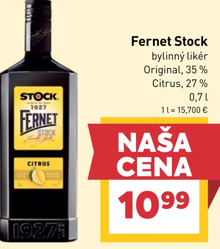 Fernet Stock Citrus Bylinný likér
