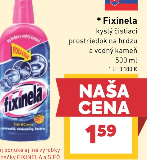 Fixinela kyslý čistiaci prostriedok na hrdzu a vodný kameň