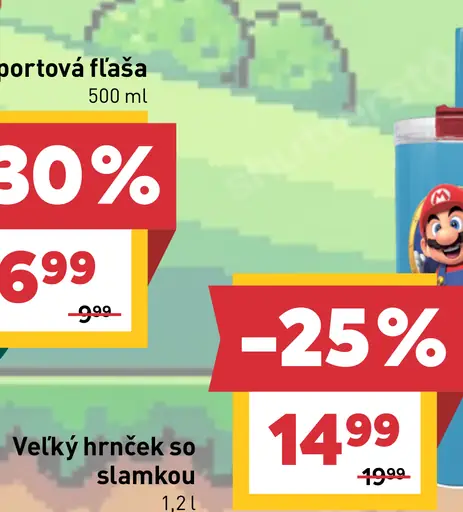 Veľký hrnček so slamkou s motívom Super Mario alebo Stitch