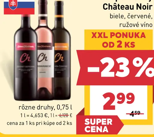 Topoľčianky Château Noir biele, červené, ružové víno