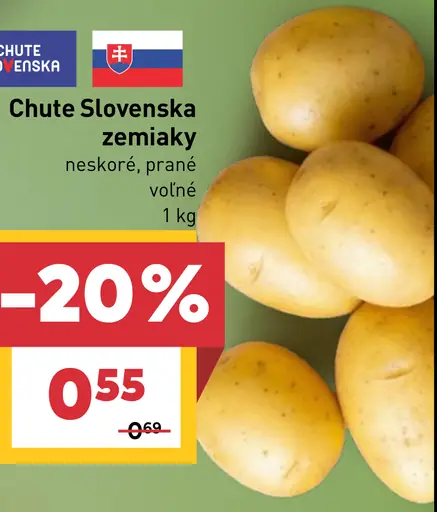 Chute Slovenska zemiaky neskoré prané voľné