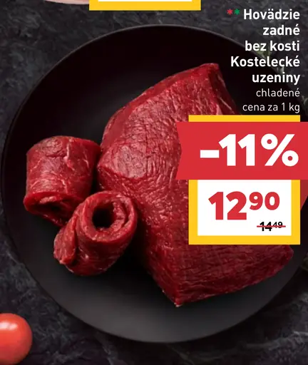 Hovädzie zadné bez kosti Kostelecké uzeniny chladené