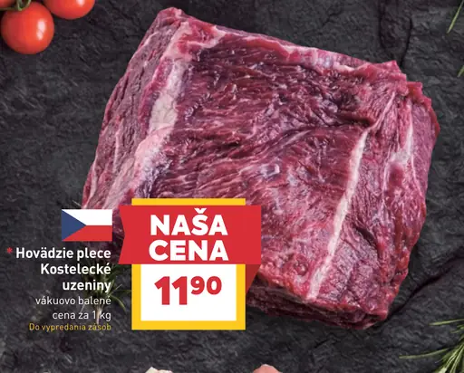 Hovädzie plece Kostelecké údeniny vákuovo balené