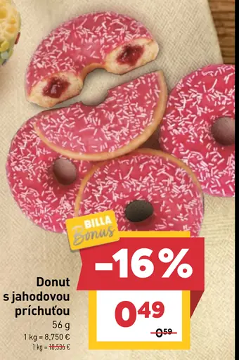 Donut s jahodovou príchuťou