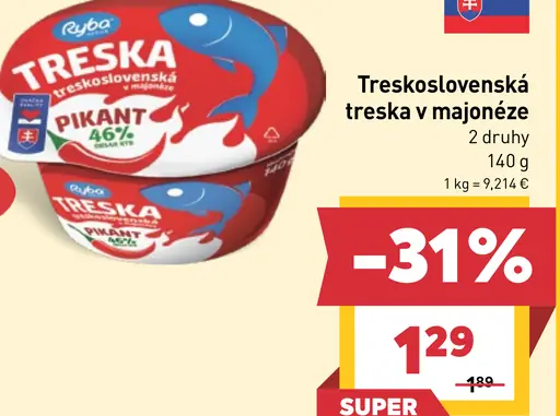 Treskoslovenská treska v majonéze