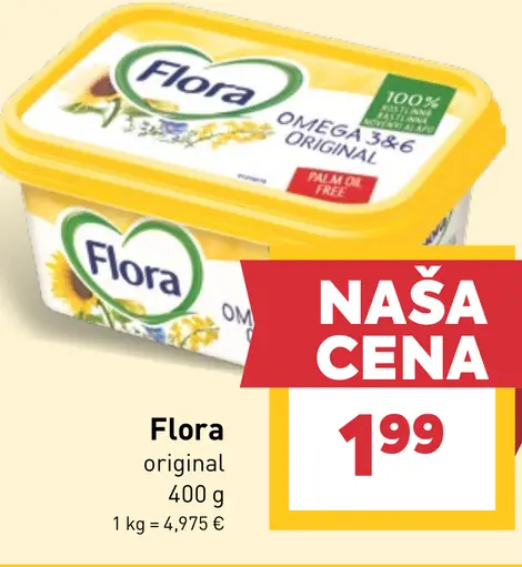 Flora rastlinný tuk na natieranie
