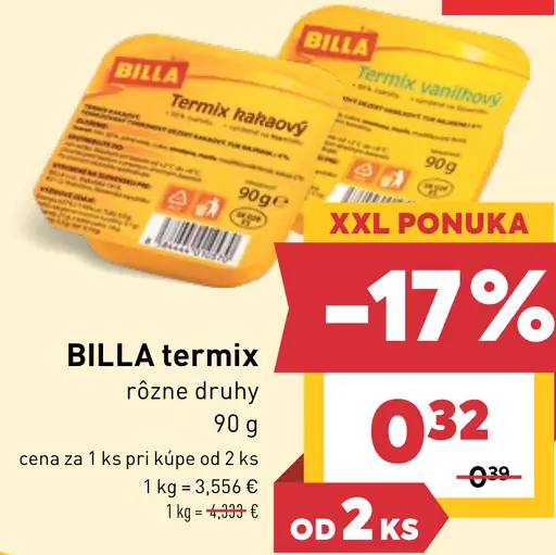 BILLA termix tvarohový dezert