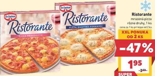 Dr. Oetker Ristorante mrazená pizza prosciutto a quattro formaggi