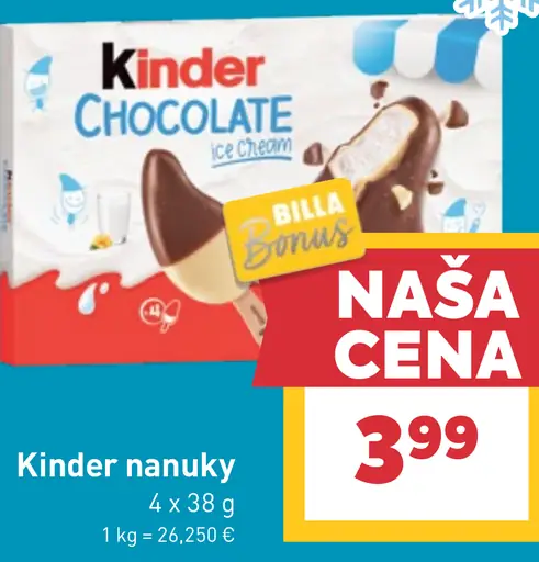 Kinder nanuky mrazený dezert