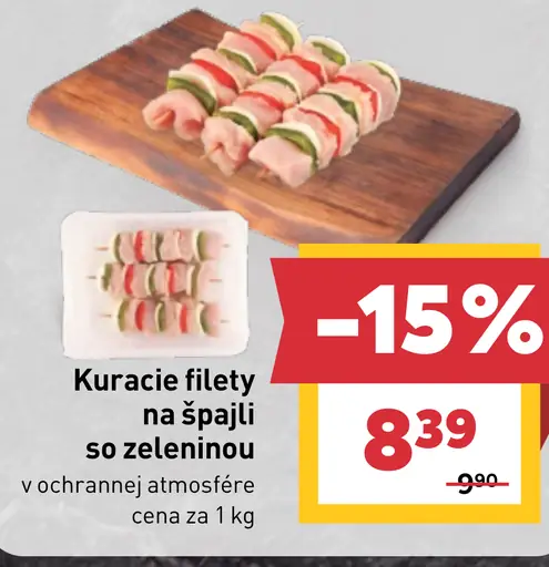 Kuracie filety na špajli so zeleninou