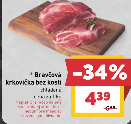 Bravčová krkovička bez kosti chladená