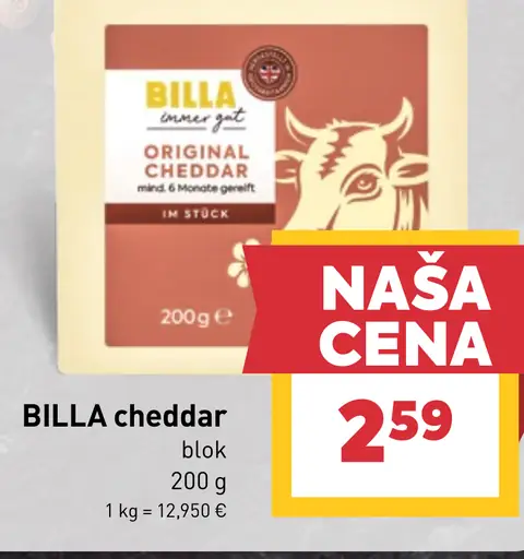 Billa cheddar syr blok