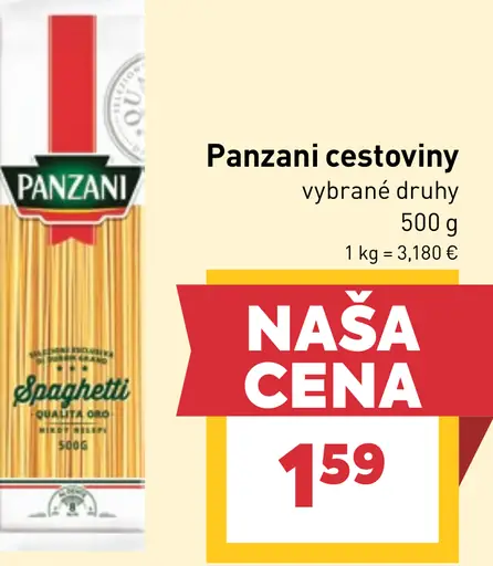 Panzani cestoviny bezvaječné