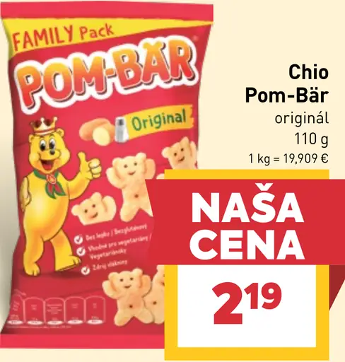 Chio Pom-Bär zemiakový snack Original rôzne druhy
