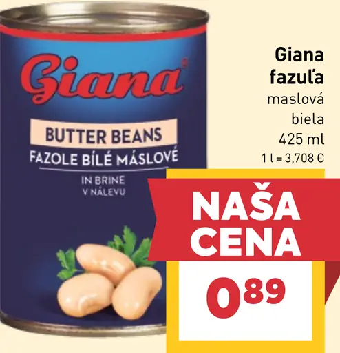 Giana fazuľa maslová biela