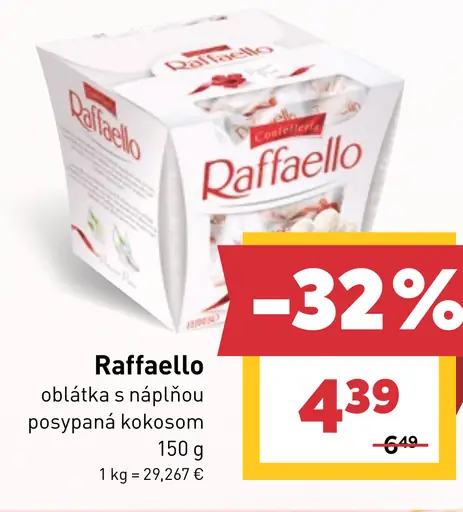 Raffaello oblátka s náplňou posypaná kokosom
