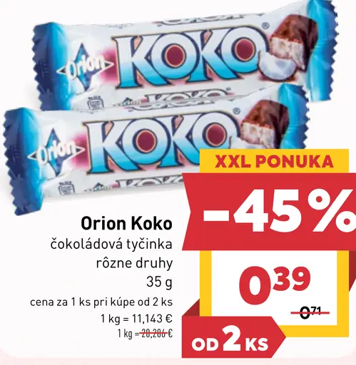 Orion Koko čokoládová tyčinka rôzne druhy