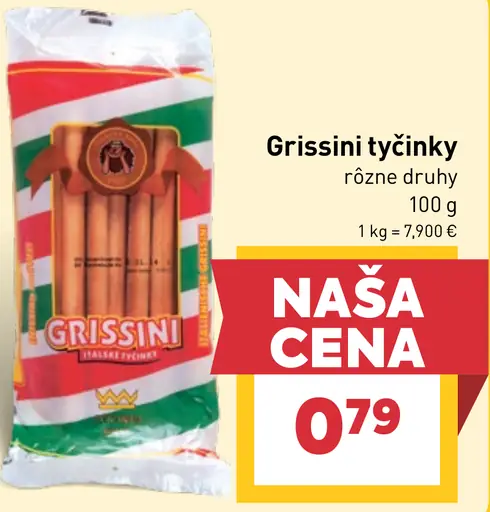 Grissini tyčinky slané pečivo rôzne druhy