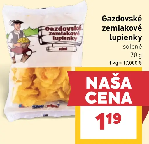 Gazdovské zemiakové lupienky solené