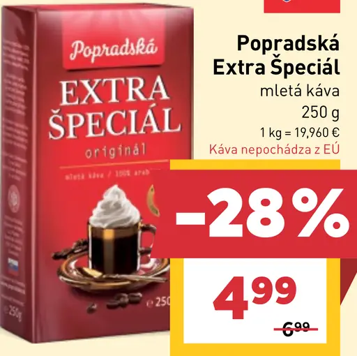 Popradská Extra špeciál originál mletá káva
