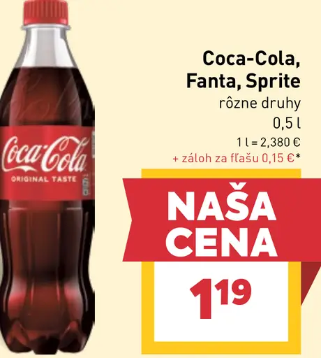 Coca-Cola, Fanta, Sprite nealkoholický nápoj