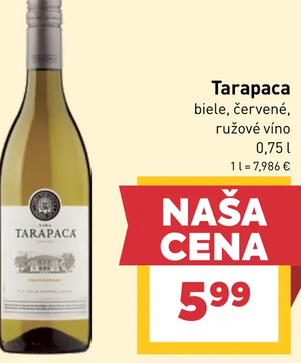 Tarapaca biele, červené, ružové víno