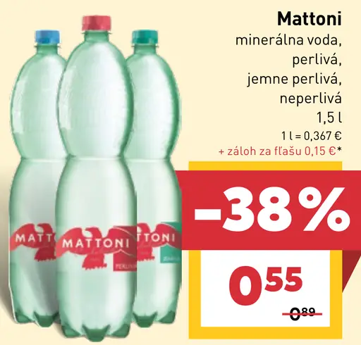 Mattoni minerálna voda jemne perlivá alebo perlivá