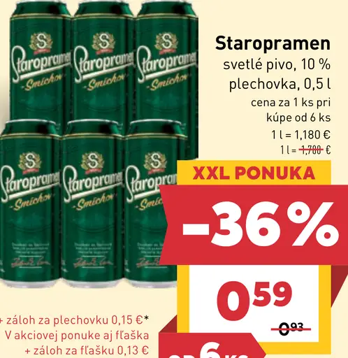 Staropramen Nealko pivo nealkoholické svetlé plechovka