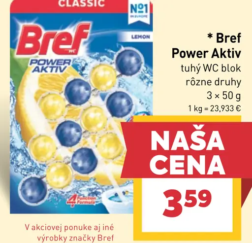 Bref Power Aktiv tuhý WC blok rôzne druhy