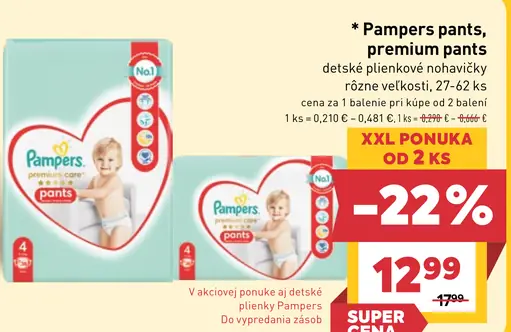 Pampers pants / Pampers premium pants detské plienkové nohavičky
