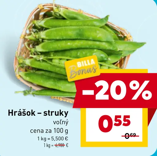 Hrášok – struky voľný