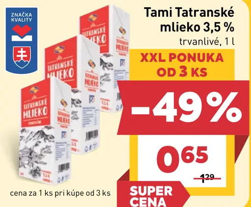 Tami Tatranské mlieko 3,6%