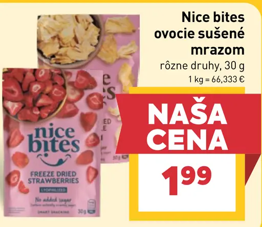 Nice bites ovocie sušené mrazom