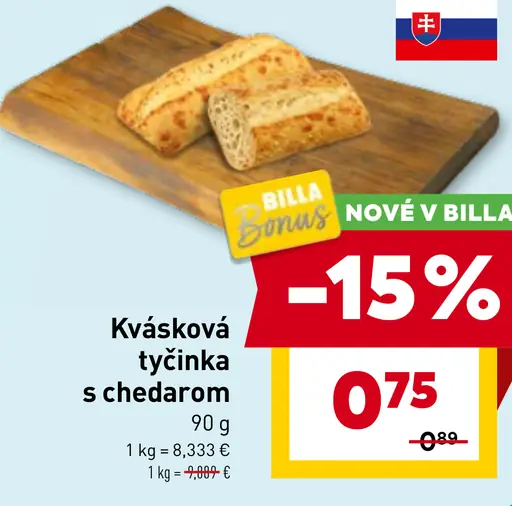 Kvásková tyčinka s cheddarom