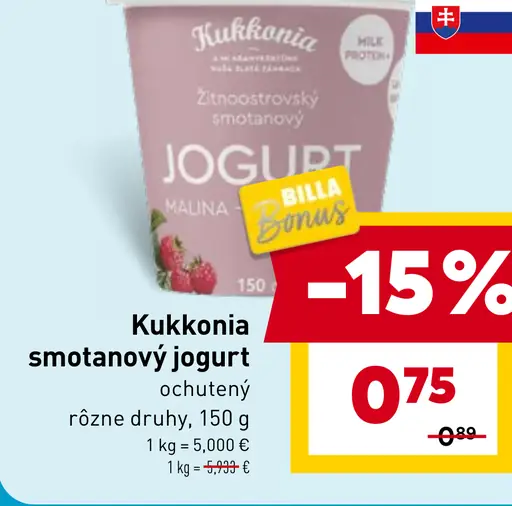 Kukkonia smotanový jogurt ochutený