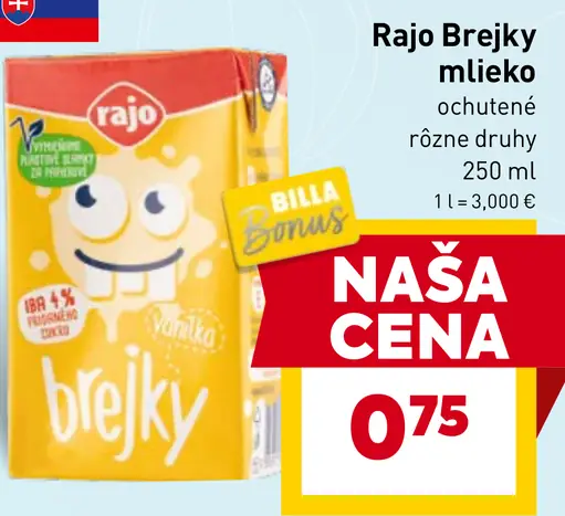 Rajo Brejky ochutené mlieko