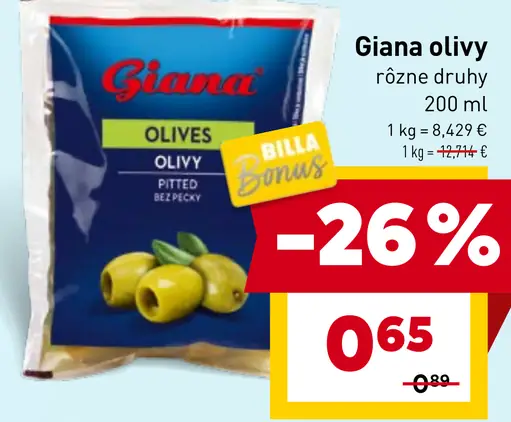 Giana olivy zelené bez kôstok