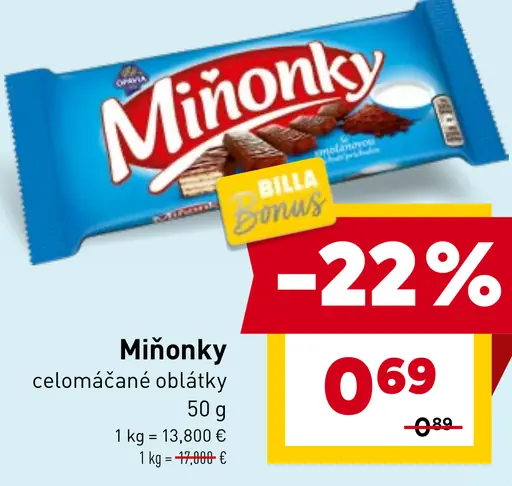 Miňonky celočokoládne oblátky